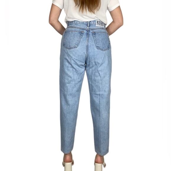 Vintage 90s Enuf International Classic Light Wash High Waisted Tapered Mom Jeans - Picture 5 of 14